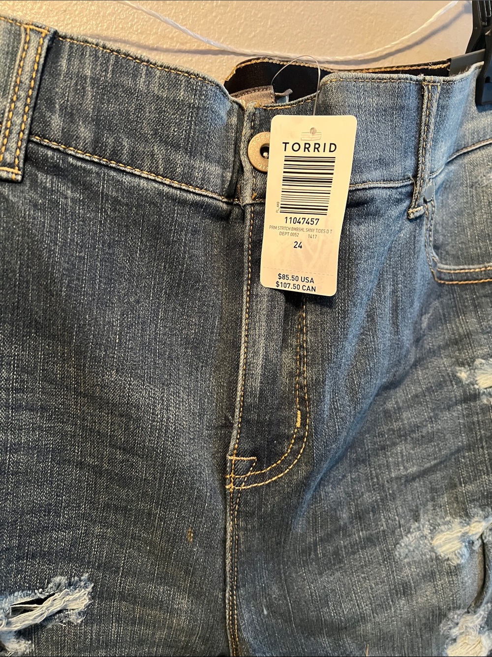 torrid Blue Distressed Skinny Jeans